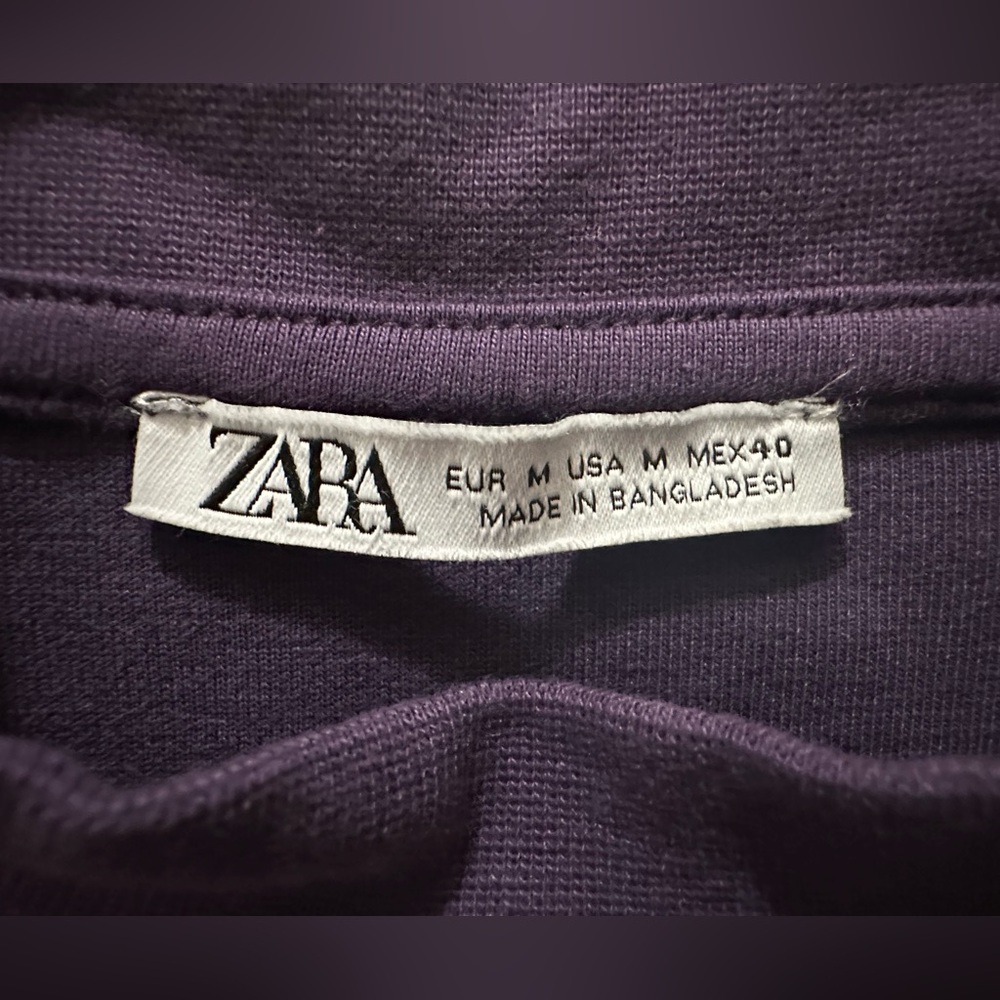 ZARA Men’s purple mock neck premium sweatshirt size Medium - Picture 5 of 11